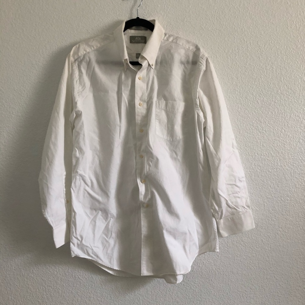 Stanford white button down dress shirt